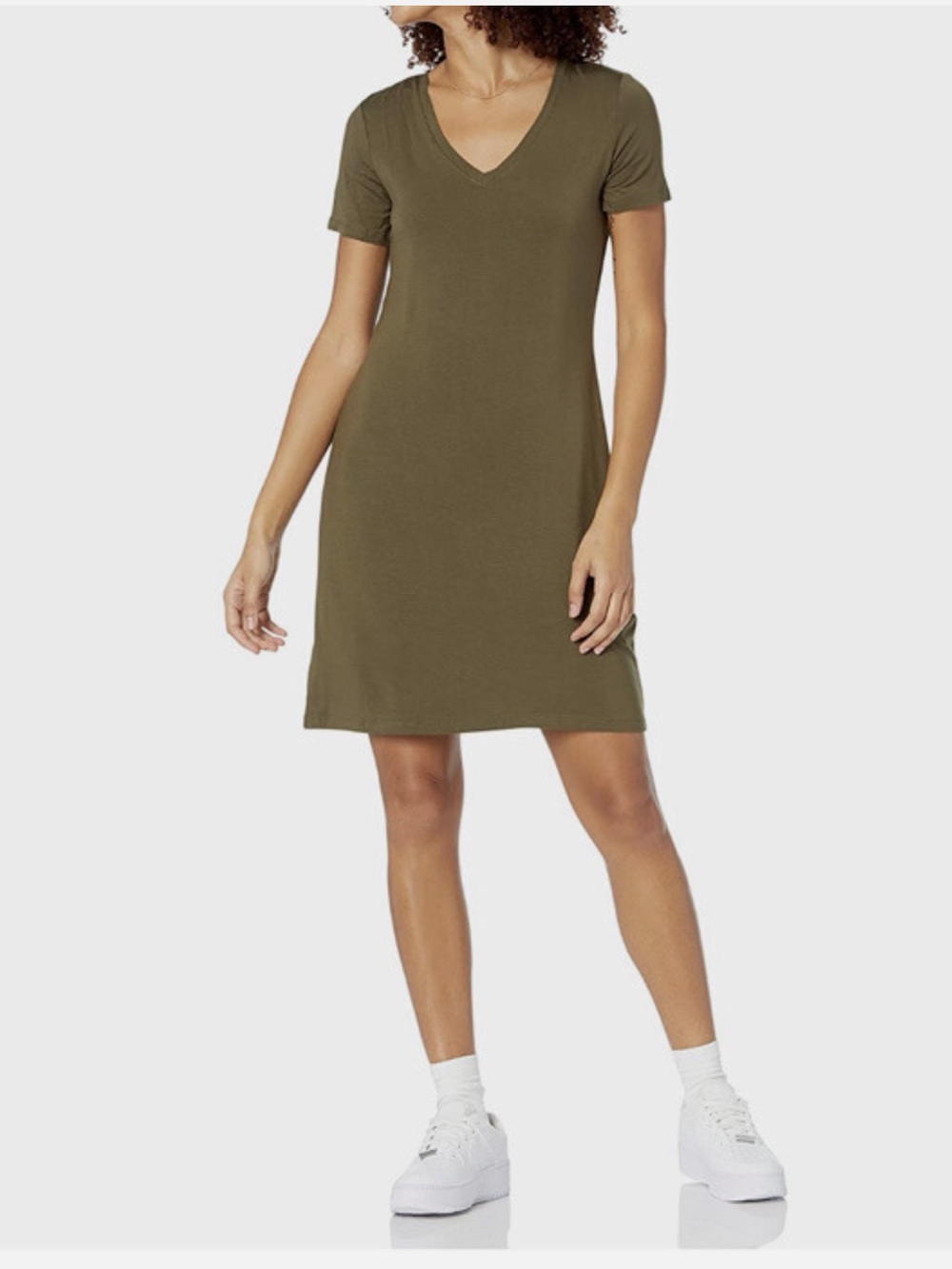 Daily Ritual Women's Jersey Short-Sleeve V-Neck T-Shirt Dress Small New
